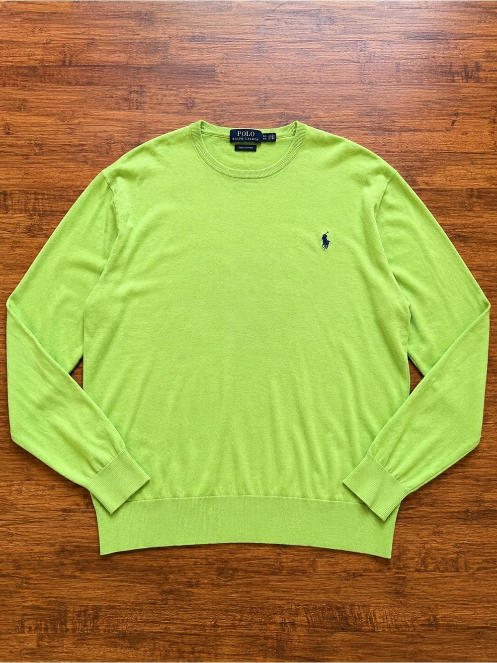 Polo Ralph Lauren Lime Green cashmere-Cotton Crewneck Sweater Men’s XXL (c)
